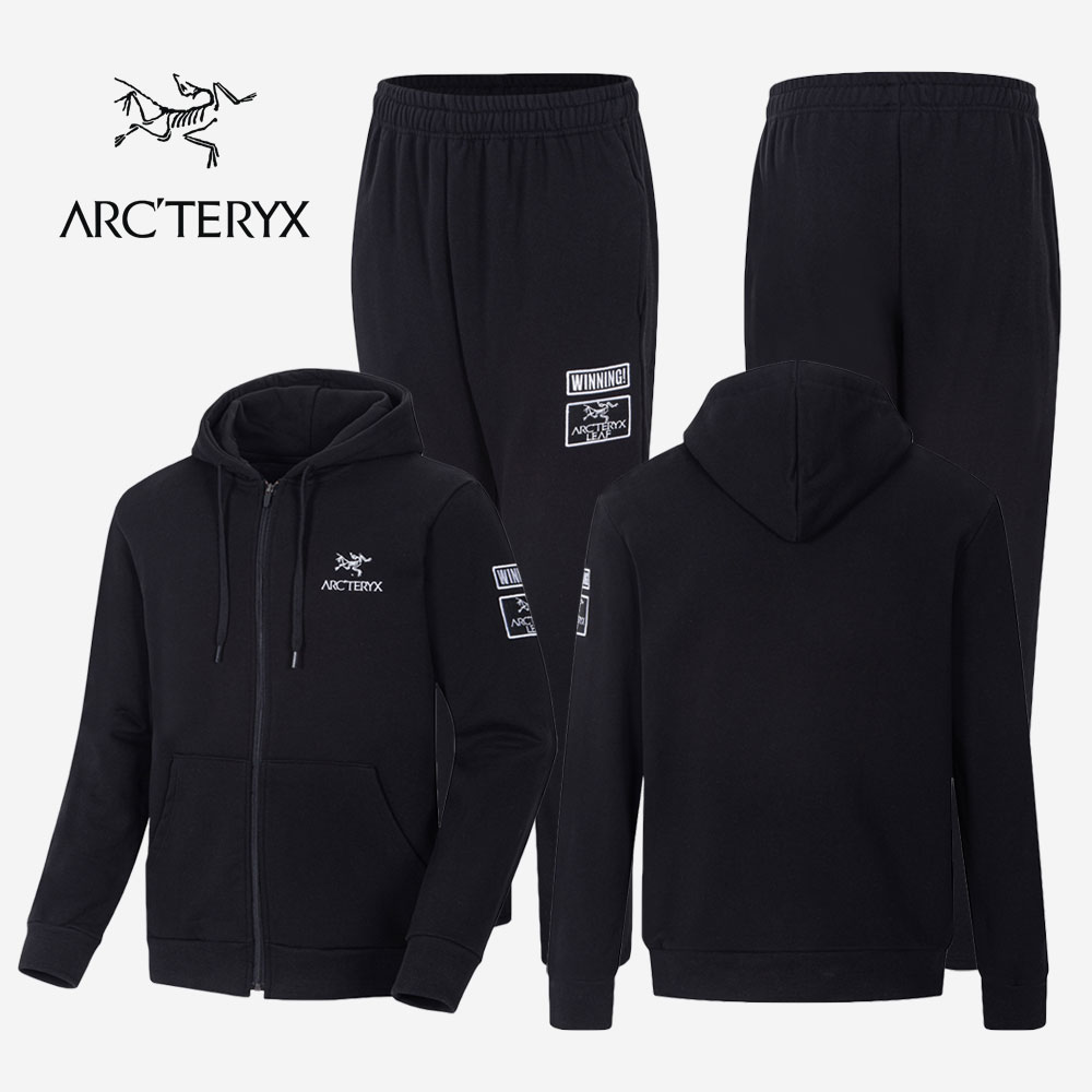 AC 박스 자수 위닝 리프 후드 집업 세트