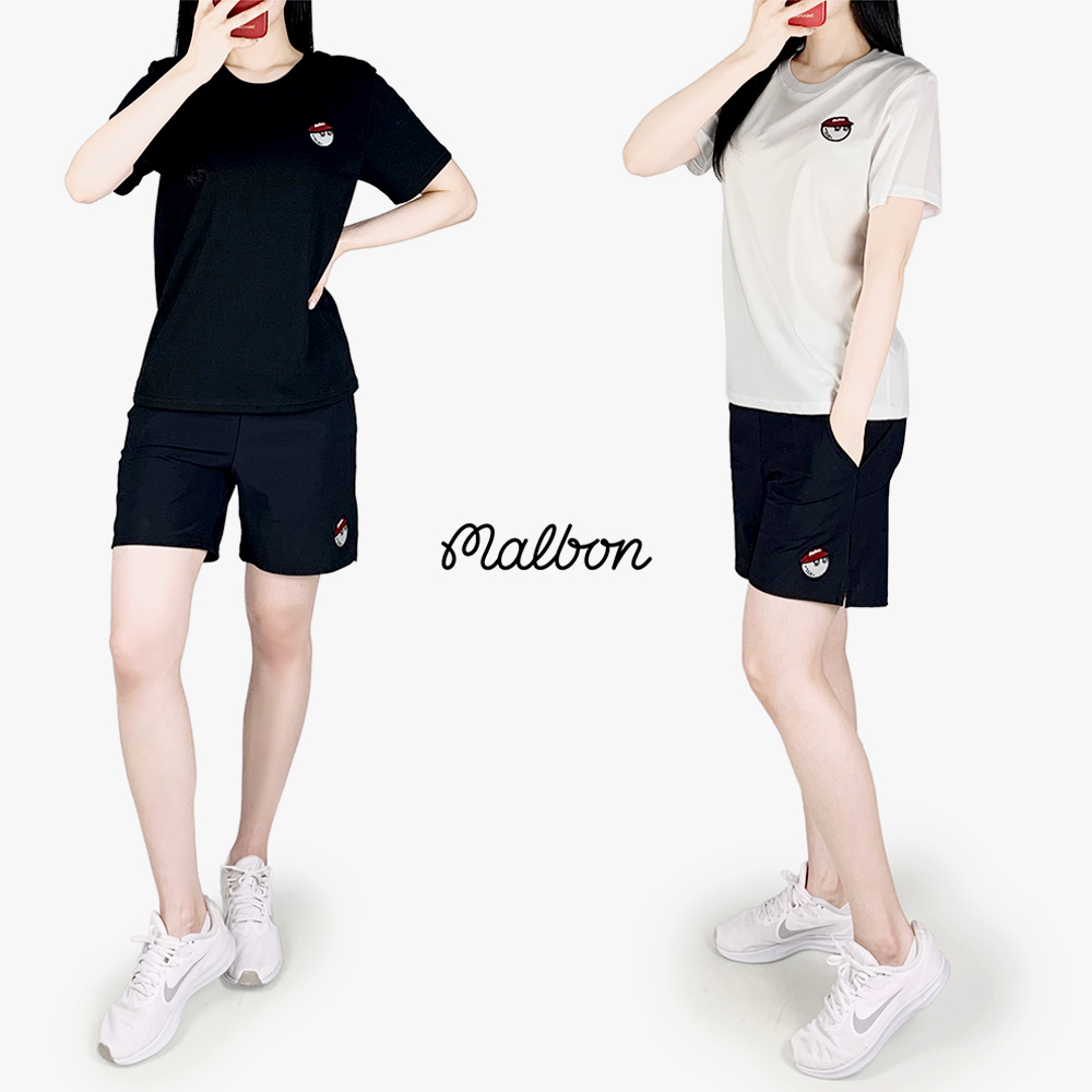 MB 자수 패치 반팔 반바지 세트 / 남여