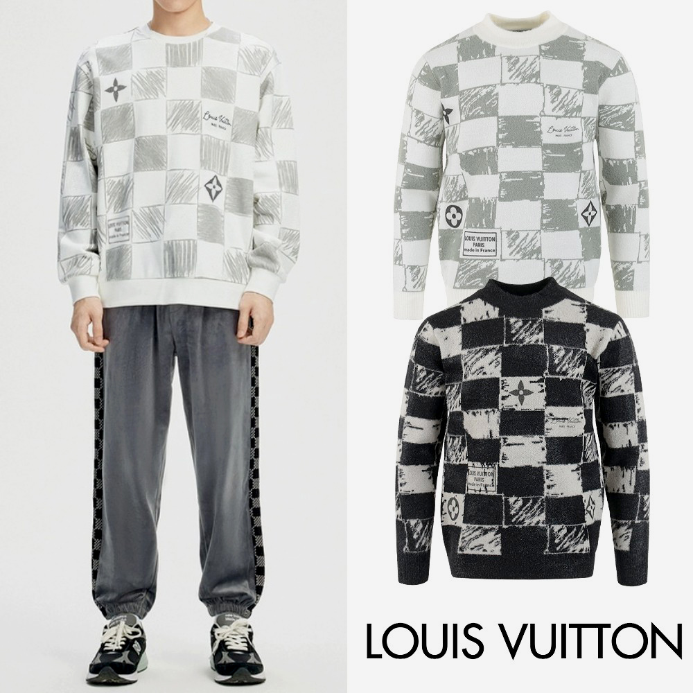LV 다미에 자가드 모헤어 니트