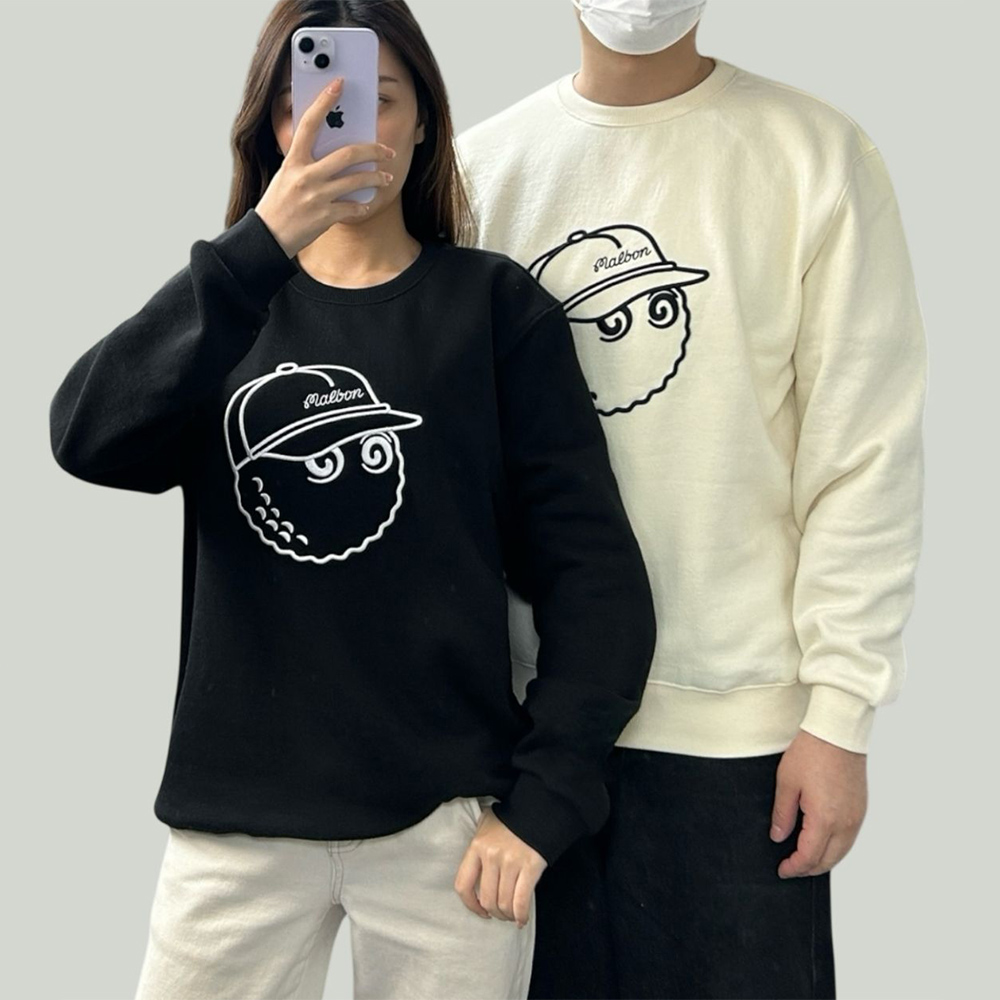 MB 크루넥 엠보 자수 기모 맨투맨