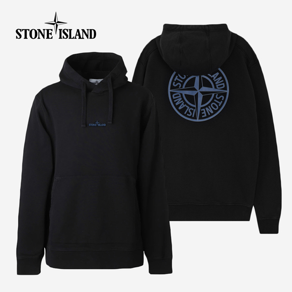 ST 블루 백로고 후드티